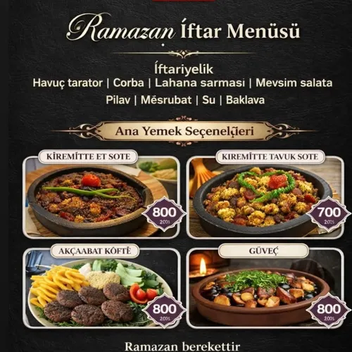 Kiremitte Tavuk Menü fotoğrafı